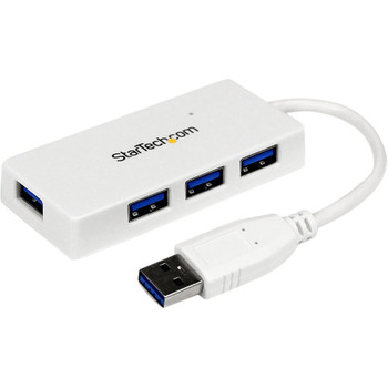 StarTech.com Portable 4 Port SuperSpeed Mini USB 3.0 Hub - 5Gbps - White ST4300MINU3W