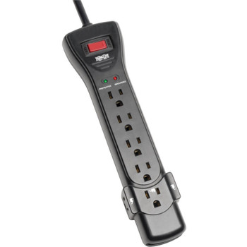 Tripp Lite by Eaton Protect It! 7-Outlet Surge Protector, 7 ft. Cord with Right-Angle Plug, 2160 Joules, Diagnostic LEDs, Black Housing SUPER7B