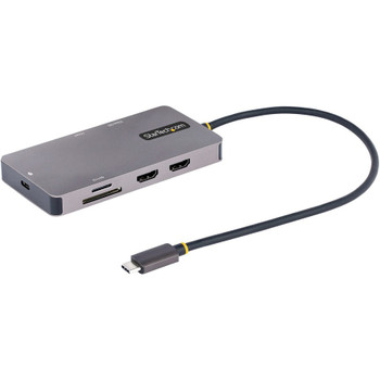 StarTech.com USB C Multiport Adapter, Dual HDMI, 4K 60Hz, 2x 5Gbps USB-A Hub, 100W Power Delivery, GbE, SD/MicroSD, USB C Mini Dock 120B-USBC-MULTIPORT