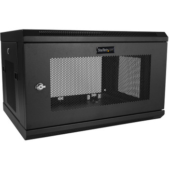 StarTech.com 2-Post 6U Wall Mount Network Cabinet, 19" Wall-Mounted Server Rack for Data / IT Equipment, Small Lockable Rack Enclosure RK616WALM