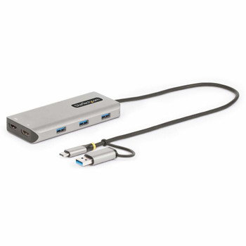 StarTech.com USB-C Multiport Adapter w/Attached USB-C to USB-A Dongle, Dual HDMI 4K/1080, 3x USB, Mini Laptop Docking Station, Travel Dock 167B-USBC-MULTIPORT