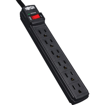 Tripp Lite by Eaton Protect It! 6-Outlet Surge Protector, 6 ft. Cord, 360 Joules, Diagnostic LED, Black Housing TLP6B