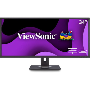 ViewSonic VG3456 34 Inch 21:9 UltraWide WQHD 1440p Monitor with Ergonomics Design USB C Docking Built-In Gigabit Ethernet for Home and Office VG3456