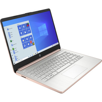 HP 14-dq0000 14-dq0030nr 14" Notebook - HD - 1366 x 768 - Intel Celeron N4020 Dual-core (2 Core) 1.10 GHz - 4 GB Total RAM - 64 GB Flash Memory - Pale Rose Gold, Natural Silver 47X77UA#ABA