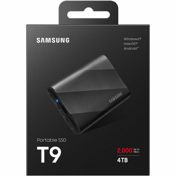 Samsung T9 4 TB Portable Rugged Solid State Drive - External - PCI Express NVMe - Black MU-PG4T0B/AM