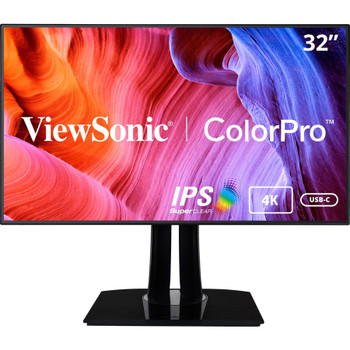 ViewSonic VP3268a-4K 32 Inch Premium IPS 4K Monitor with Advanced Ergonomics, ColorPro 100% sRGB Rec 709, 14-bit 3D LUT, Eye Care, HDR10 Support, HDMI, USB C, RJ45, DisplayPort for Professional Home Office VP3268A-4K