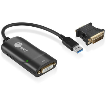 SIIG USB 3.0 to DVI/VGA Pro adapter - 1080p - USB 3.0 5 Gbps - included DVI to VGA adapter JU-DV0112-S3