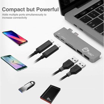 SIIG Thunderbolt 3 USB-C Hub with Card Reader & PD Adapter - Space Gray JU-TB0312-S1
