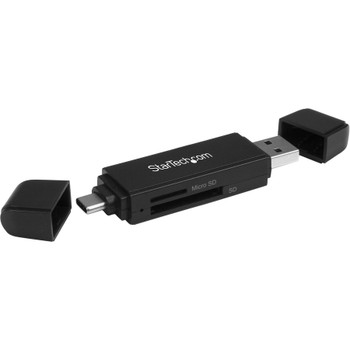 StarTech.com USB 3.0 Memory Card Reader for SD and microSD Cards - USB-C and USB-A - Portable USB SD and microSD Card Reader SDMSDRWU3AC