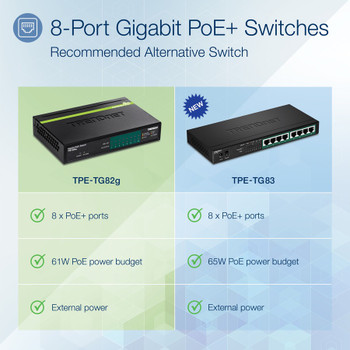 TRENDnet 8-Port Gigabit GREENnet Switch, Ethernet Network Switch, TEG-S82G, 8 x 10-100-1000 Mbps Gigabit Ethernet Ports, Ethernet Splitter, 16 Gbps, Metal, Lifetime Protection, Black TEG-S82g