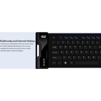 Adesso SlimTouch 232 Antimicrobial Waterproof Flex Keyboard (Full Size) AKB-232UB