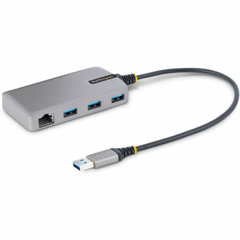 StarTech.com 3-Port USB Hub with Ethernet, USB-A Ports, Gigabit Ethernet/GbE, 5Gbps, Bus-Powered, 1ft/30cm Cable, Portable Laptop USB Hub 5G3AGBB-USB-A-HUB