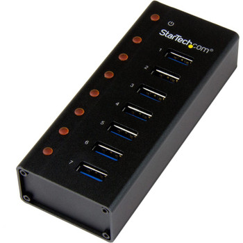 StarTech.com 7 Port USB 3.0 Hub - 5Gbps - Desktop or Wall-mountable Metal Enclosure ST7300U3M