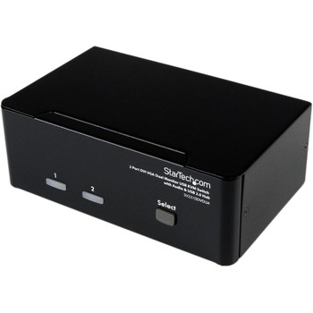 StarTech.com 2 Port DVI VGA Dual Monitor KVM Switch USB with Audio & USB 2.0 Hub SV231DDVDUA