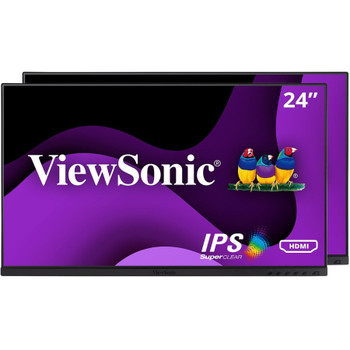ViewSonic VG2448A-2_H2 24 Inch Dual Pack Head-Only 1080p IPS Monitor with Ultra-Thin Bezels, HDMI, DisplayPort, USB, and VGA for Home and Office VG2448A-2_H2
