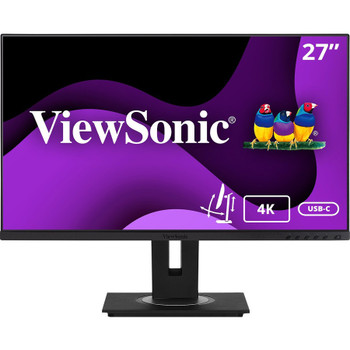 ViewSonic VG2756-4K 27 Inch IPS 4K Docking Monitor with Integrated USB C 3.2, RJ45, HDMI, Display Port and 40 Degree Tilt Ergonomics for Home and Office VG2756-4K