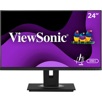 ViewSonic VG2455 24 Inch IPS 1080p Monitor with USB C 3.1, HDMI, DisplayPort, VGA and 40 Degree Tilt Ergonomics for Home and Office VG2455