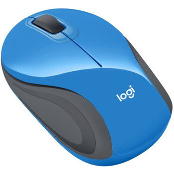 Logitech Wireless Mini Mouse M187 Ultra Portable, 2.4 GHz with USB Receiver, 1000 DPI Optical Tracking, 3-Buttons, PC / Mac / Laptop - Blue 910-002728