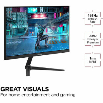 ViewSonic OMNI VX2418-P-MHD 24 Inch 1080p 1ms 165Hz Gaming Monitor with FreeSync Premium, Eye Care, HDMI and DisplayPort VX2418-P-MHD