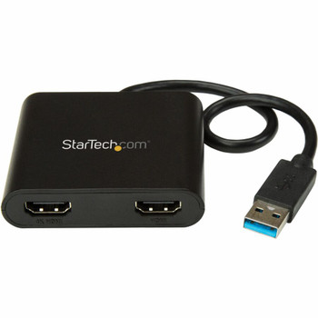 StarTech.com USB 3.0 to Dual HDMI Adapter, 1x 4K & 1x 1080p, External Graphics Card, USB Type-A Dual Monitor Display Adapter, Windows Only USB32HD2