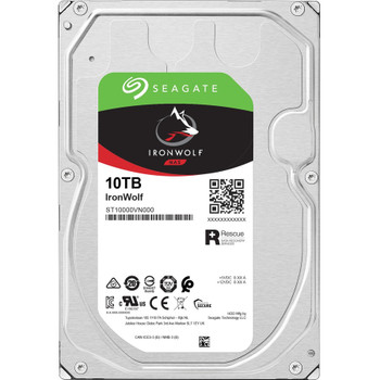 Seagate IronWolf ST10000VN000 10 TB Hard Drive - 3.5" Internal - SATA (SATA/600) - Conventional Magnetic Recording (CMR) Method ST10000VN000