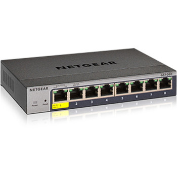 Netgear 8-Port Gigabit Ethernet Smart Managed Pro Switches with Cloud Management GS108T-300NAS
