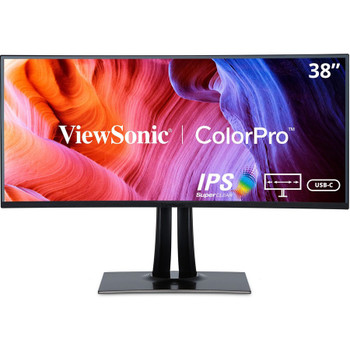 ViewSonic VP3881A 38-Inch IPS WQHD+ Curved Ultrawide Monitor with ColorPro 100% sRGB Rec 709, Eye Care, HDR10 Support, USB C, HDMI, USB, DisplayPort for Professional Home and Office VP3881a