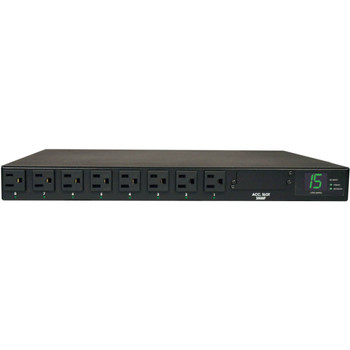 Tripp Lite by Eaton PDU 1.4kW Single-Phase Local Metered Automatic Transfer Switch PDU 2 120V 5-15P 15A Inputs 8 5-15R Outputs 1U TAA PDUMH15AT