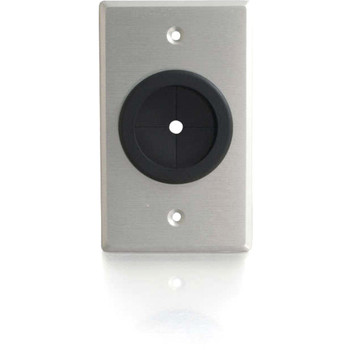 C2G 1.5in Grommet Cable Pass Through Single Gang Wall Plate - Brushed Aluminum 40489