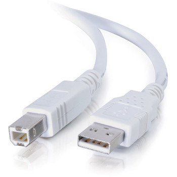 C2G 6.6ft USB to USB B Cable - USB A to USB B - USB 2.0 - White - M/M 13172