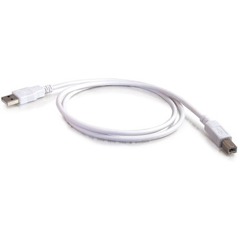 C2G 6.6ft USB to USB B Cable - USB A to USB B - USB 2.0 - White - M/M 13172