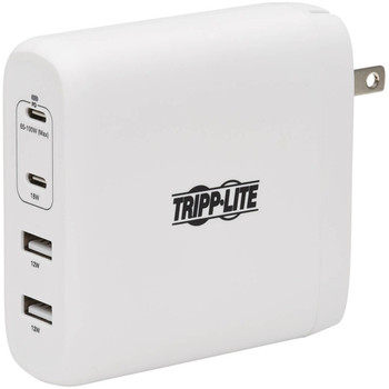 Tripp Lite by Eaton 4-Port Compact USB Wall Charger - GaN Technology, 100W PD Charging, 2 USB-C & 2 USB-A, White U280-W04-100C2G