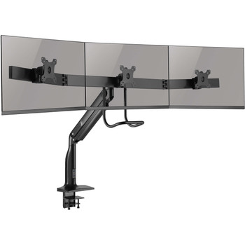 Tripp Lite by Eaton Safe-IT Precision-Placement Triple-Display Desk Clamp/Grommet with premium gas spring arm and Antimicrobial Tape for 17" to 32" Displays DMPDT1732AM