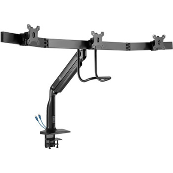 Tripp Lite by Eaton Safe-IT Precision-Placement Triple-Display Desk Clamp/Grommet with premium gas spring arm and Antimicrobial Tape for 17" to 32" Displays DMPDT1732AM