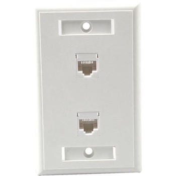 C2G Dual Cat5E RJ45 Configured Wall Plate - White 27416