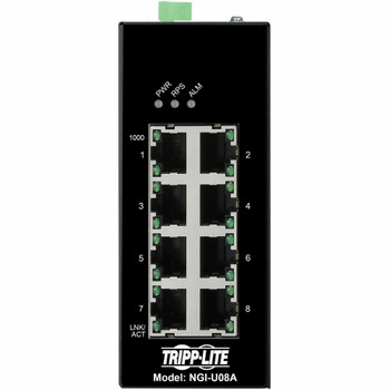 Tripp Lite by Eaton 8-Port Unmanaged Industrial Gigabit Ethernet Switch - 10/100/1000 Mbps, Ruggedized, -40�&deg; to 75�&deg;C, EIP QoS, DIN Mount - TAA Compliant NGI-U08A