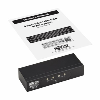 Tripp Lite by Eaton 4-Port VGA KVM Switch for USB or PS/2 Keyboard/Mouse B006-VU4-1