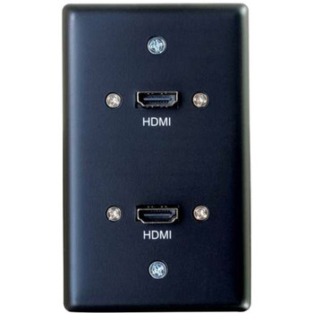 C2G Single Gang Wall Plate with Dual HDMI Pigtails Black 39879