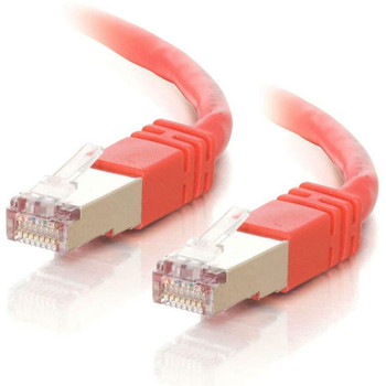 C2G 25ft Cat5e Snagless Shielded (STP) Ethernet Cable - Cat5e Network Patch Cable - PoE - Red 27267