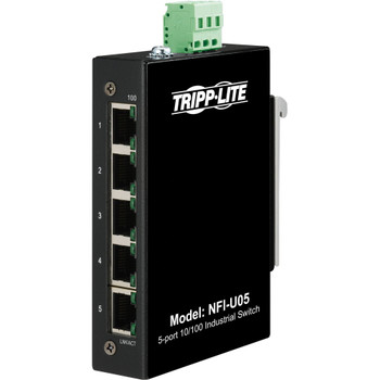 Tripp Lite by Eaton 5-Port Unmanaged Industrial Ethernet Switch 10/100 Mbps Ruggedized -40�&deg; to 75�&deg;C DIN/Wall Mount - TAA Compliant NFI-U05