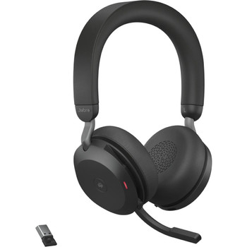 Jabra Evolve2 75 Wireless On-ear Stereo Headset - USB-A - For MS Teams - Black - Binaural - Ear-cup - 3000 cm - Bluetooth - 20 Hz to 20 kHz - MEMS Technology Microphone - Noise Cancelling 27599-999-999