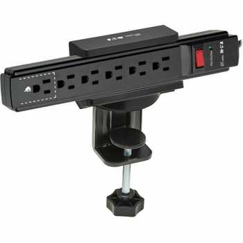 Eaton Tripp Lite Series Clamp-On Power Strip Holder - Clamp Mount for Power Strip/Surge Protector - Black CLAMPUSBLK