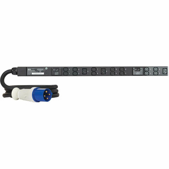 Eaton Tripp Lite Series 12.6kW 200-240V 3-Phase IsoBreaker Managed PDU - Gigabit, 36 Outlets, IEC-309 60A Blue (3P+E) Input, LCD, 10 ft. (3 m) Cord, 0U, 70 in. (1.8 m) Height, TAA PDU3EVSR1G60