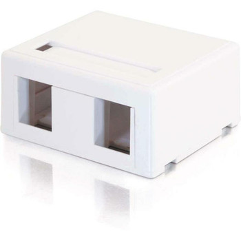 C2G 2-Port Keystone Jack Surface Mount Box - White 03833