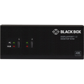 Black Box KVM Switch - Dual-Monitor, DisplayPort 1.2, 4K 60Hz, USB 3.0 Hub, Audio KV6222DP