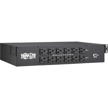 Tripp Lite by Eaton 2.9kW 120V Single-Phase ATS/Monitored PDU - 24 5-15/20R & 1 L5-30R Outlets, Dual L5-30P Inputs, 10 ft. Cords, 2U, TAA PDUMNH30AT2