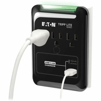 Tripp Lite by Eaton Protect It! 3-Outlet Surge Protector, Direct Plug-In, 540 Joules, 3.4 A USB Charger, Diagnostic LED SK30USB