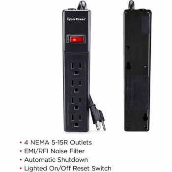 CyberPower CSB404 Essential 4 - Outlet Surge with 450 J CSB404