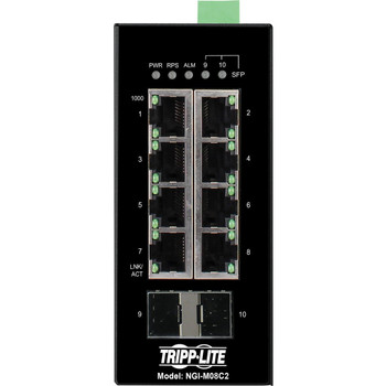 Tripp Lite by Eaton 8-Port Managed Industrial Gigabit Ethernet Switch - 10/100/1000 Mbps, 2 GbE SFP Slots, -40�&deg; to 75�&deg;C, DIN Mount - TAA Compliant NGI-M08C2