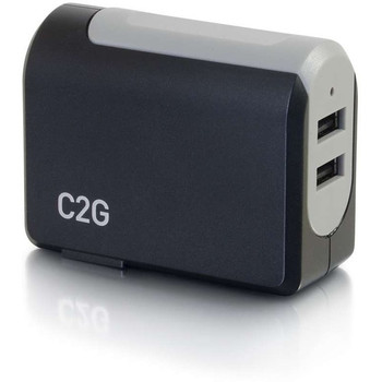 C2G 2-Port USB Wall Charger - AC Power Adapter 20276